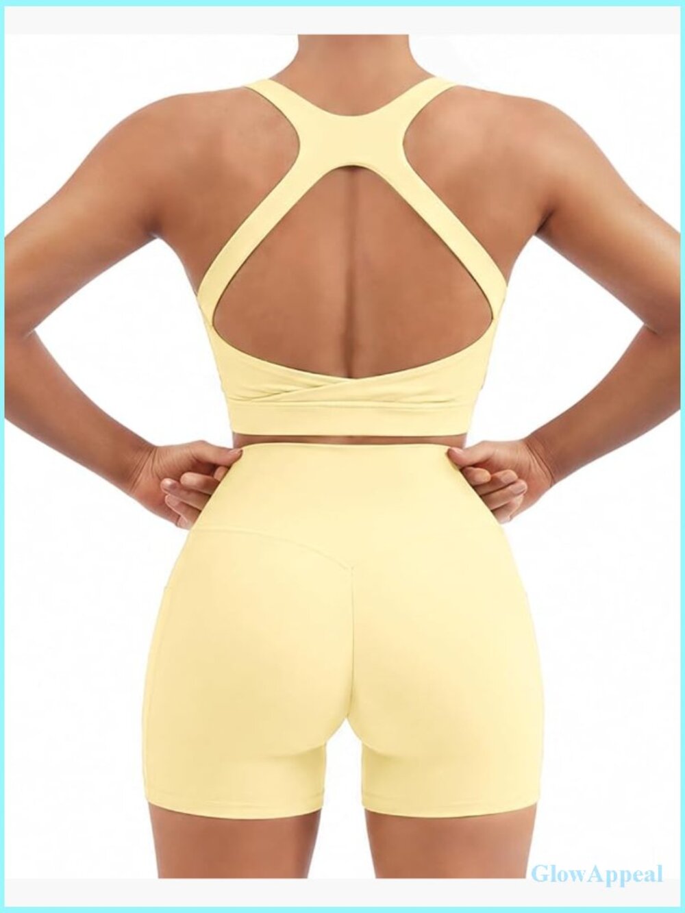 Two Piece Seamless Workout Set - High Impact Sports Bra Crop Tank & High